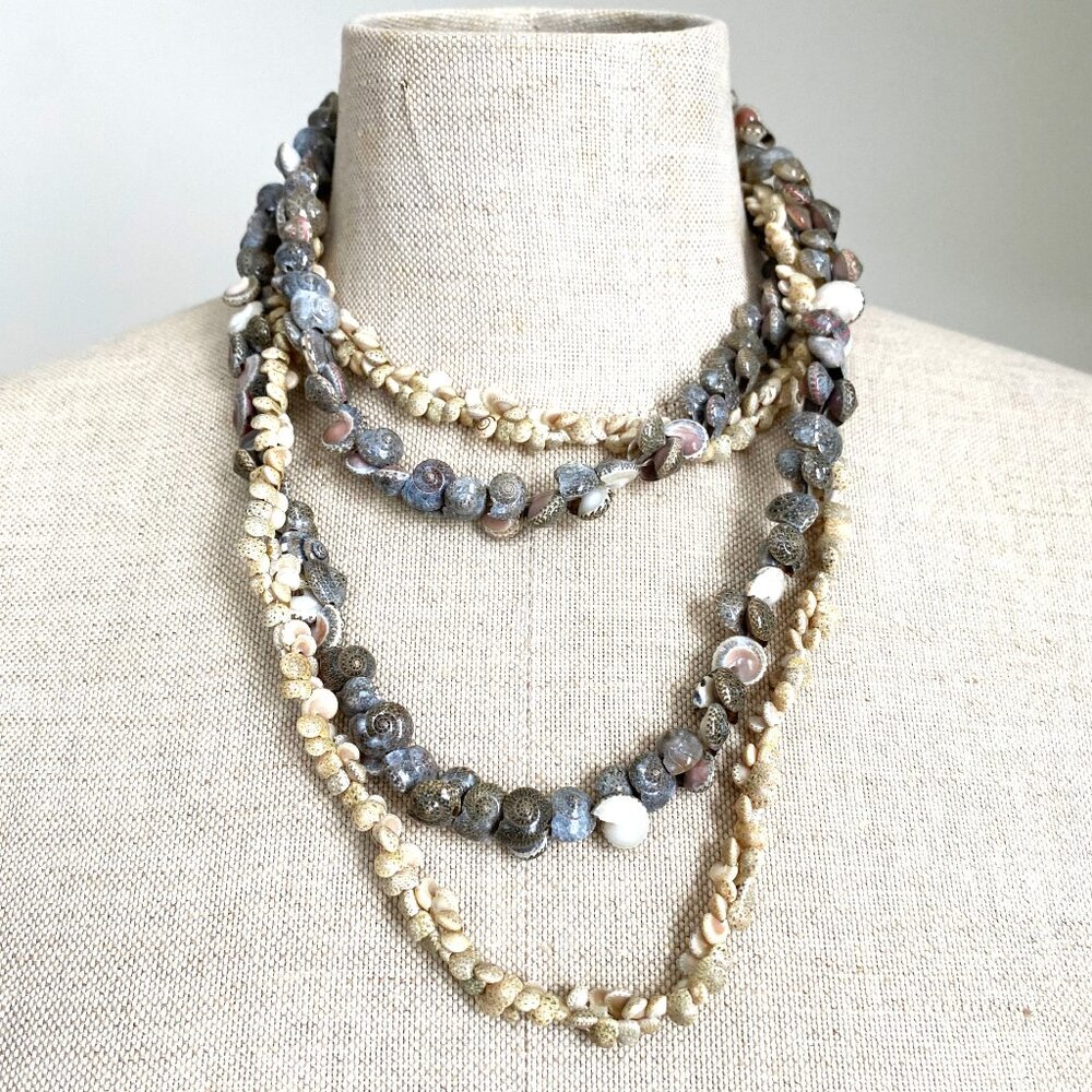 3 Beach Shell and Snail Shell Necklaces
